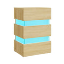 Led Bedside Cabinet Sonoma Oak 45 X 35 X 67 Cm Chipboard