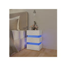 Led Bedside Cabinet White 45 X 35 X 67 Cm Chipboard