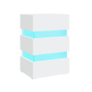 Led Bedside Cabinet White 45 X 35 X 67 Cm Chipboard