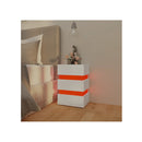 Led Bedside Cabinet White 45 X 35 X 67 Cm Chipboard