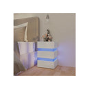 Led Bedside Cabinet White 45 X 35 X 67 Cm Chipboard