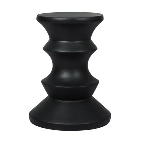 Side Table Geometric Chess Shape Magnesia Stool 31Cm Black