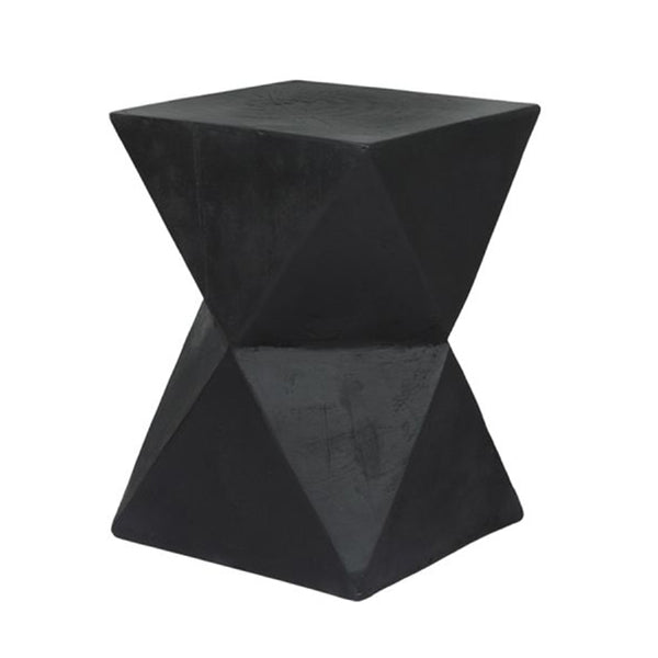 Side Table Terrazzo Geometric Shape Magnesia Stool Top 35Cm Black