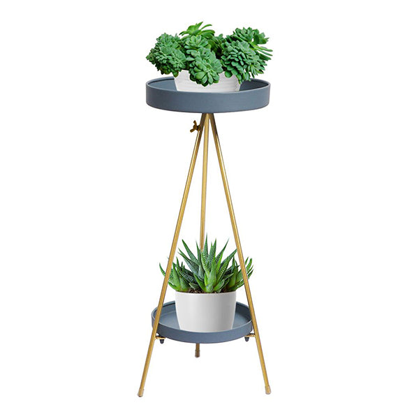 2 Tiers Plant Stand Outdoor Indoor Metal Flower Pots Rack
