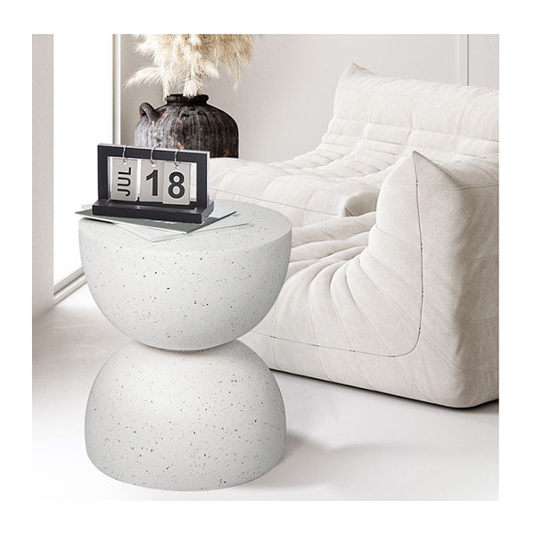 Side Table Terrazzo Hourglass Shape Magnesia Stool 40Cm