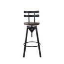 Levede Industrial Adjustable Swivel Bar Stool With Back Wood Counter