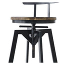 Levede Industrial Adjustable Swivel Bar Stool With Back Wood Counter