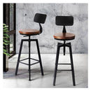 Levede Industrial Bar Stools Kitchen Stool Wooden Barstools Swivel