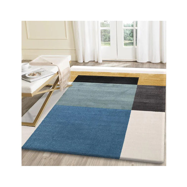 Light Dancing Blue And Yellow Geometric 120 X 160Cm Rug