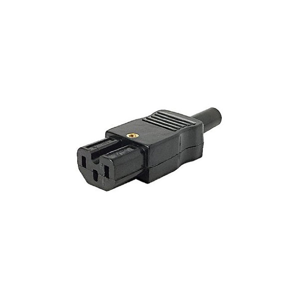 High Temp Iec C15 Line Socket Appliance Plug With Notch Key Black