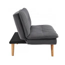 Linen Sofa Bed Couch Lounge Futon Dark Grey