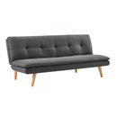 Linen Sofa Bed Couch Lounge Futon Dark Grey