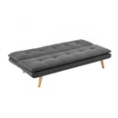 Linen Sofa Bed Couch Lounge Futon Dark Grey