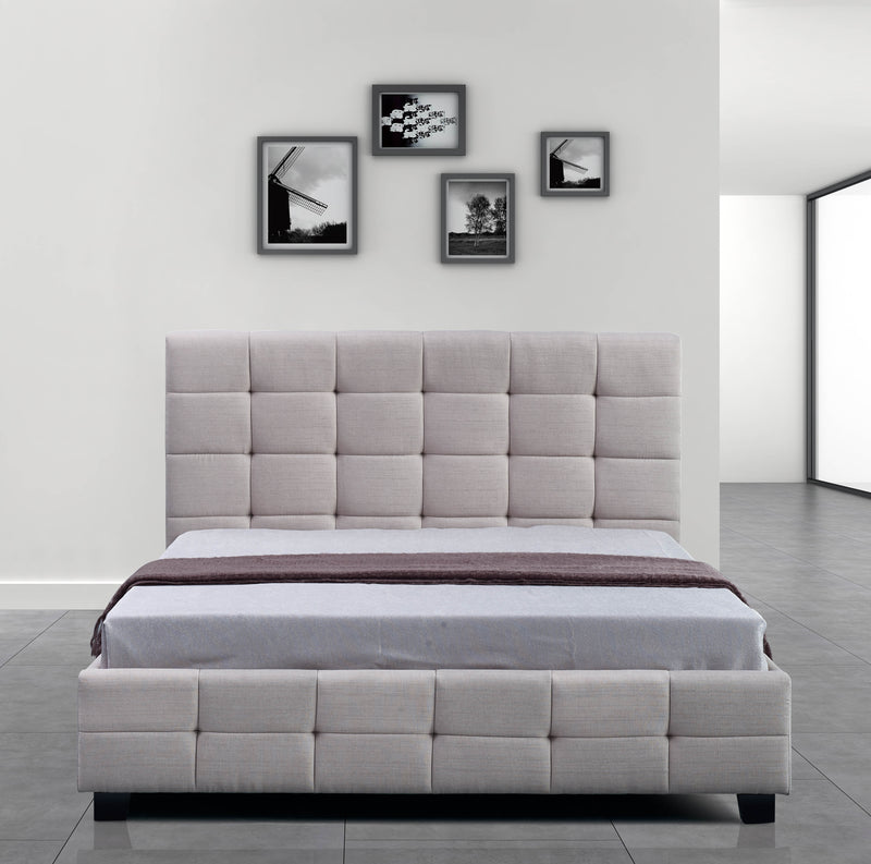 Linen Fabric Queen Deluxe Bed Frame