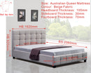 Linen Fabric Queen Deluxe Bed Frame