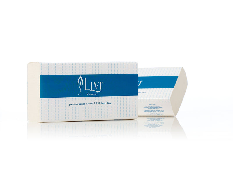 Livi Essentials 1-Ply Compact Hand Towels (16 x 150 sheets)