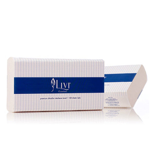Livi Essentials 2-Ply Ultraslim Hand Towels (16 x 150 sheets)