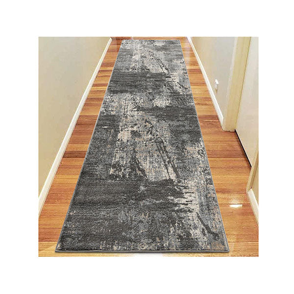 Lotus Grey Hallway Runner Contemporary Rug