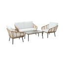 Outdoor Furniture Sofa Set 4 Piece Rattan Lounge Set Table Chairs