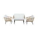 Outdoor Furniture Sofa Set 4 Piece Rattan Lounge Set Table Chairs