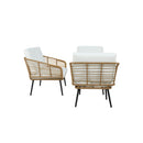 Outdoor Furniture Sofa Set 4 Piece Rattan Lounge Set Table Chairs
