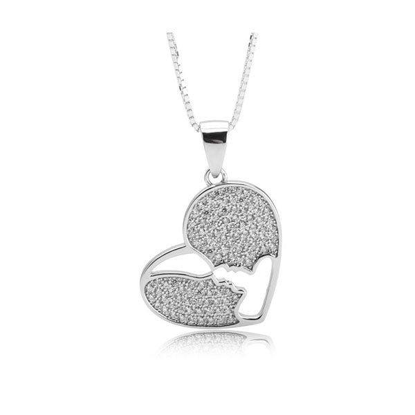 Love Heart Necklace With Zirconia