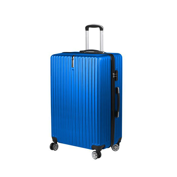 24 Inch Luggage Suitcase Code Lock Hard Shell Travel Trolley Blue