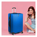 24 Inch Luggage Suitcase Code Lock Hard Shell Travel Trolley Blue