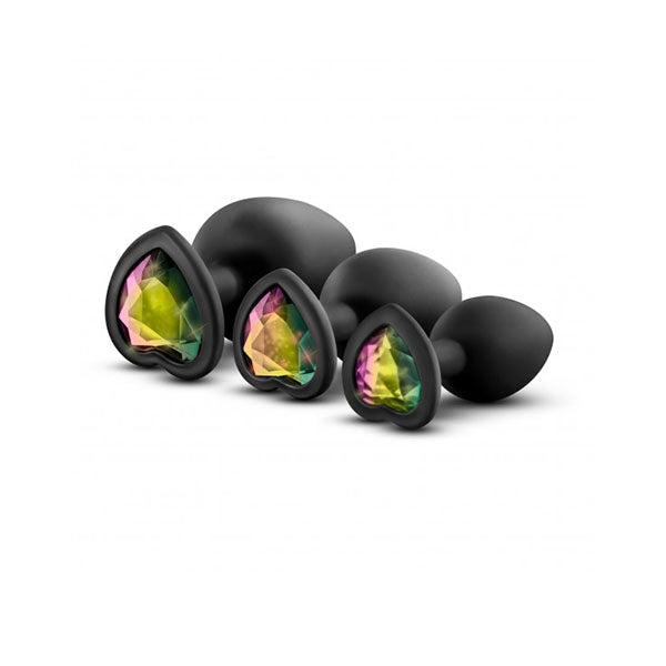 Luxe Bling Plugs Training Kit Black With Rainbow Gems