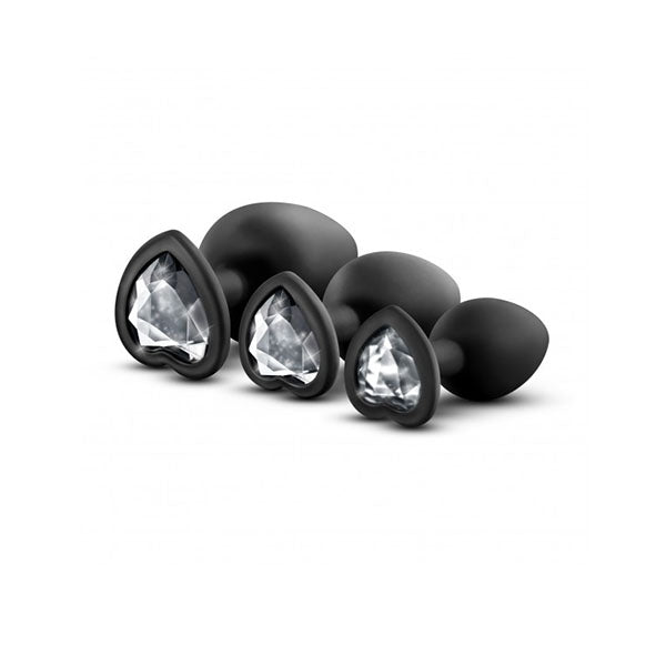 Luxe Bling Plugs Training Kit Black With White Gems