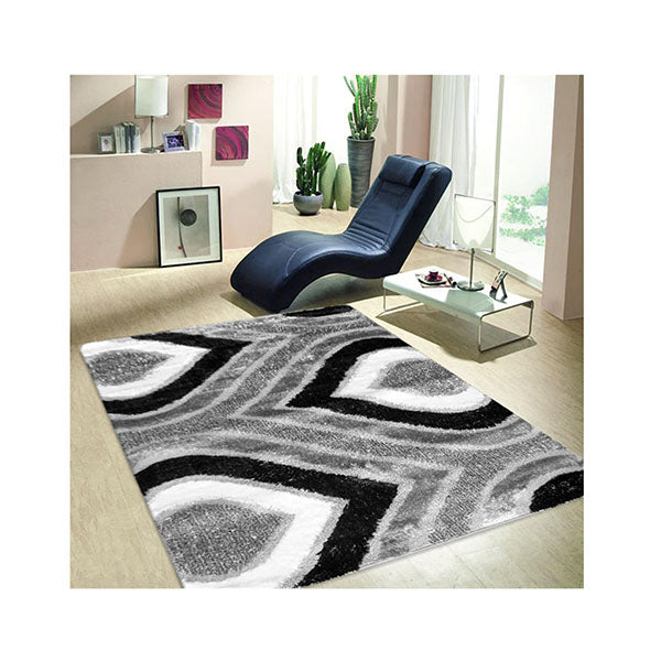 Luxury Shaggy Grey Hallway Runner Rug