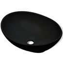 Luxury Ceramic Basin Oval-Shaped Sink - Black (40 x 33 cm)