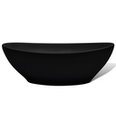 Luxury Ceramic Basin Oval-Shaped Sink - Black (40 x 33 cm)