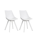 Set Of 2 Lylette Dining Chairs Cafe Chairs Pu Leather Padded Seat