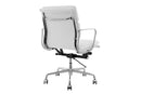 Matt Blatt Replica Eames Group Standard Aluminium Padded Low Back Office Chair (White Leather)