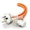 ALOGIC 2m Medical Power Cable Aus 3 Pin Mains Plug (Male) to Right Angle IEC C13 (Female) -Orange
