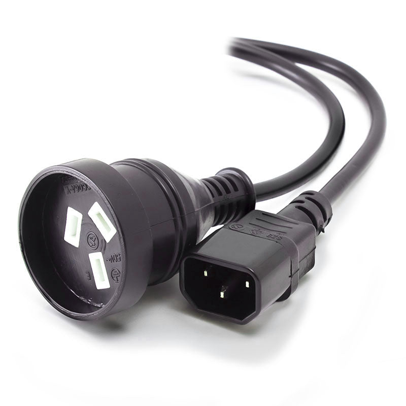 Alogic 150Cm Iec C14 To Aus 3 Pin Mains Plug Male To Female