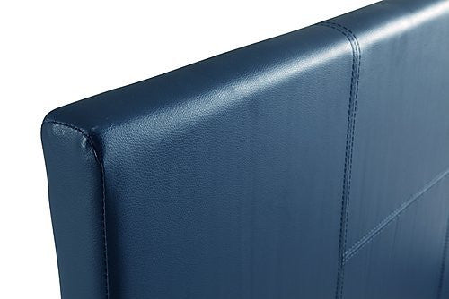 Single PU Leather Bed Frame Blue