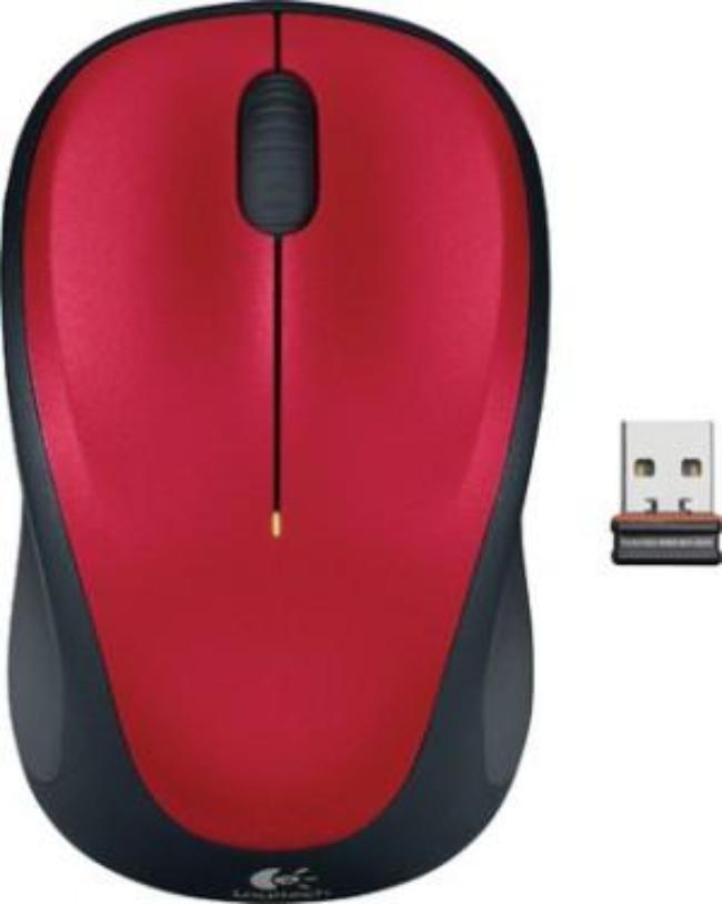 M235 Wireless Mouse Red Contoured Design