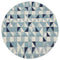 Mirage Illusion Modern Geo Blue Ivory Round Rug