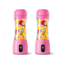 Soga 2X 380Ml Mini Usb Rechargeable Handheld Fruit Mixer Juicer Pink