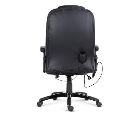 8 Point Massage Executive PU Leather Office Chair Black