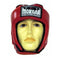 Morgan Platinum Open Face Leather Head Guard Red