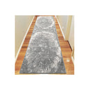Machine Knotted Lotus Grey Hallway Runner Rug 80x300cm