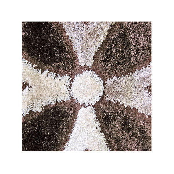 Machine Knotted Luxury Shaggy Brown Rug