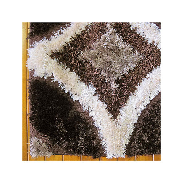 Machine Knotted Luxury Shaggy Brown Rug