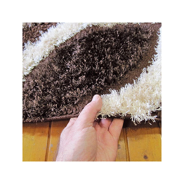 Machine Knotted Luxury Shaggy Brown Rug
