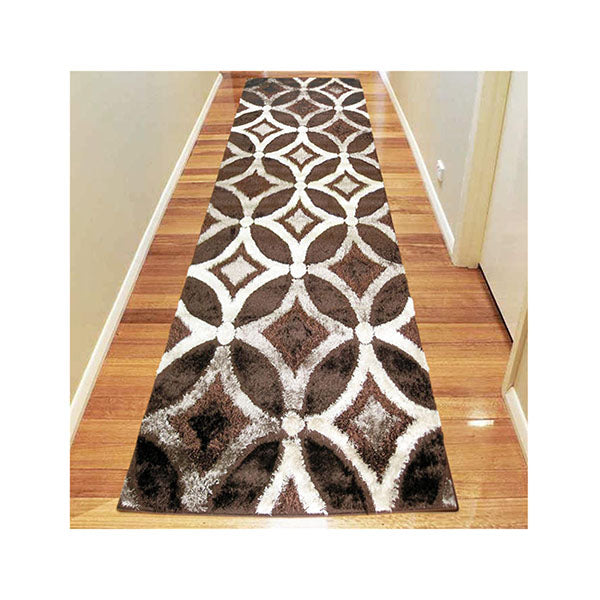 Machine Knotted Luxury Shaggy Brown Rug