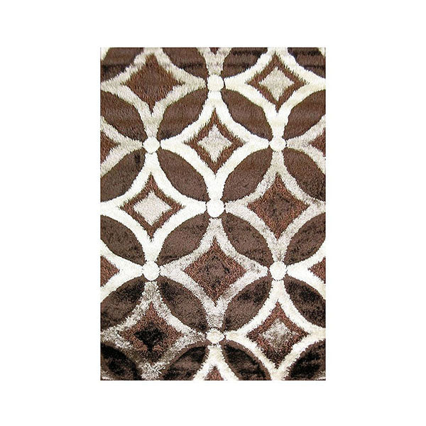 Machine Knotted Luxury Shaggy Brown Rug
