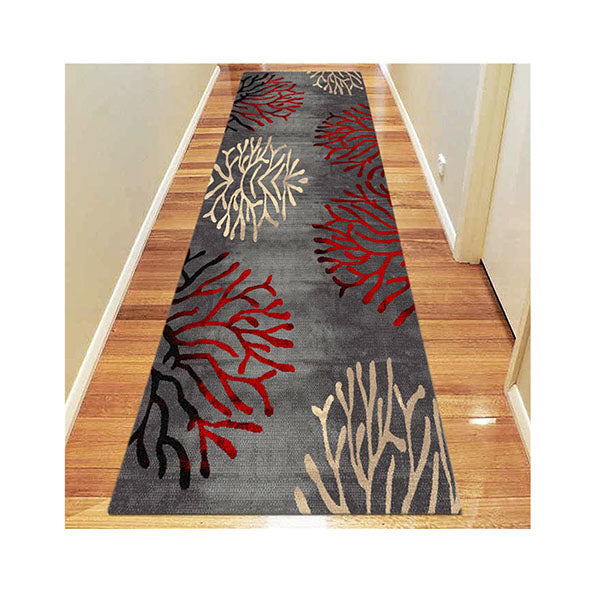 Machine Knotted Ruby Grey Rug
